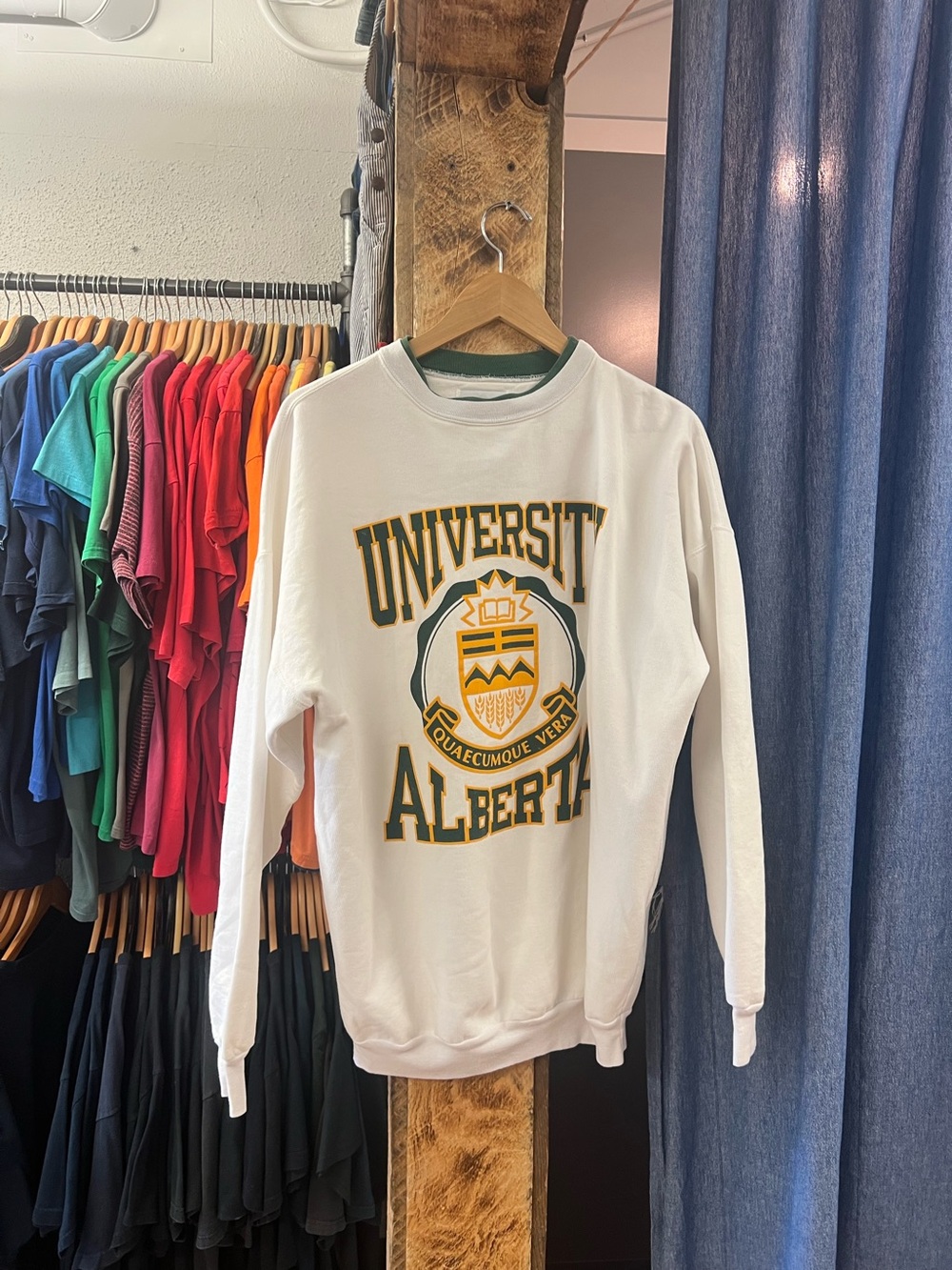 Vintage University of Alberta White Crewneck